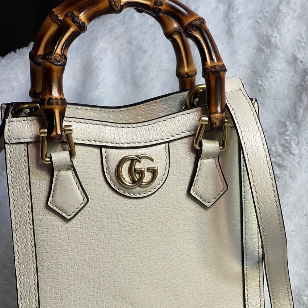 Gucci Cream Mini Bag with Bamboo Handle - Picture 6 of 7